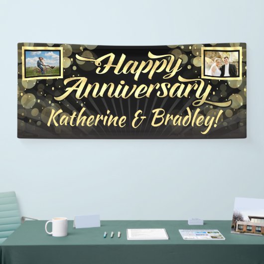 金ゴールド2の写真の幸せな記念パーティー 横断幕 (トレードショー)