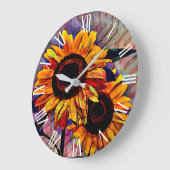 金ゴールド2光沢ひまわりコレクシエレガントョン ラージ壁時計 (傾斜)
