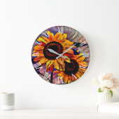 金ゴールド2光沢ひまわりコレクシエレガントョン ラージ壁時計 (ホーム)