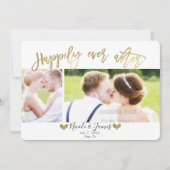 金ゴールド2写真の婚約の後に幸結婚福に 招待状 (正面)