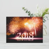 金ゴールド2018 Happy New Year Fireworksカード シーズンカード (スタンド正面)