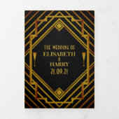 金ゴールド2020の結婚スイート 三つ折り招待状 (カバー)