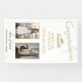 金ゴールド2022卒業2写真卒業パーティー 横断幕 (横)