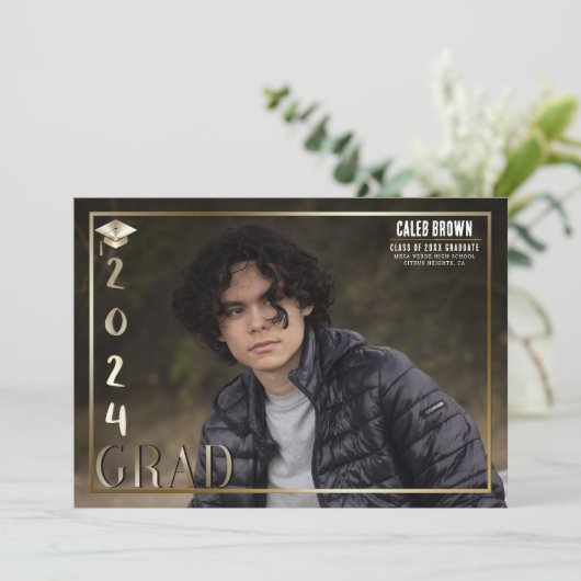 金ゴールド2024卒業写真の発表 招待状 (スタンド正面)