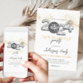 金ゴールド2024年大晦日パーティーディスコボール 招待状