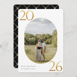 金ゴールド2024年新年フォトホリデーカード シーズンカード