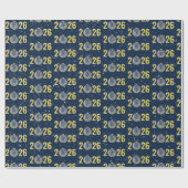 金ゴールド2025クリスマスオーナメント ラッピングペーパー (フラット)