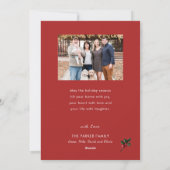 金ゴールド2025フェスティバルクリスマスパインバウ赤い写真 シーズンカード (裏面)