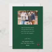 金ゴールド2025フェスティバルクリスマスパインバウ赤い写真 シーズンカード (裏面)