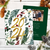 金ゴールド2025フェスティバルクリスマスパインバウ赤い写真 シーズンカード