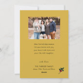 金ゴールド2025フェスティバルクリスマスパインバウ赤い写真 シーズンカード (裏面)