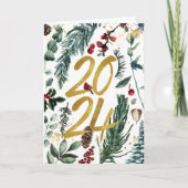 金ゴールド2025フェスティバルクリスマスパインバウ赤フローラ シーズンカード (正面)