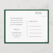 金ゴールド2025フェスティバルクリスマスパインバウ赤フローラ シーズンポストカード (裏面)