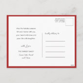 金ゴールド2025フェスティバルクリスマスパインバウ赤フローラ シーズンポストカード (裏面)