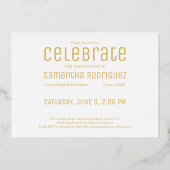 金ゴールド2025卒業生3写真卒業パーティー 箔招待状 (裏面)