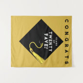 金ゴールド2025年卒業クラスパーティー タペストリー (正面(横))