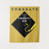 金ゴールド2025年卒業クラスパーティー タペストリー (正面)