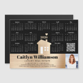 金ゴールド2026カレンダー不動産仲介業者写真QRコードマグネット (正面/裏面)