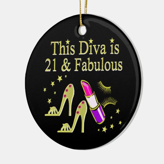 金ゴールド21及び素晴らしい誕生日デザイン セラミックオーナメント (左)