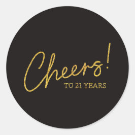 金ゴールド21歳の封筒用シール ラウンドシール