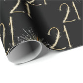 金ゴールド21歳の誕生日 ラッピングペーパー (ロールコーナー)