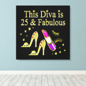 金ゴールド25および素晴らしいDIVAデザイン キャンバスプリント (インサイチュ (ウッドフロア))