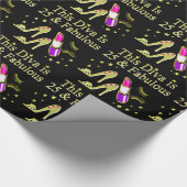 金ゴールド25および素晴らしいDIVAデザイン ラッピングペーパー (角)