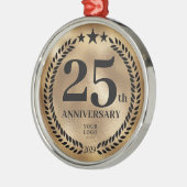 金ゴールド25周年記念ビジネスロゴクリスマス メタルオーナメント (左)
