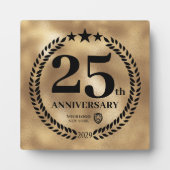 金ゴールド25周年記念ビジネスロゴ フォトプラーク (正面)