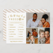 金ゴールド3フォトコラージュポおもしろいストコビドクリスマス シーズンカード (正面/裏面)