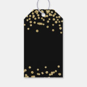 金ゴールド30歳の誕生日ありがとう紙吹雪ブラック ギフトタグ (裏面)