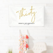 金ゴールド30歳の誕生日パーティーウェルカムバナー 横断幕 (インサイチュ)