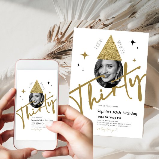 金ゴールド30歳の誕生日招待状(写真あり) 招待状