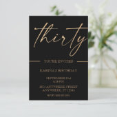 金ゴールド30歳の誕生日招待状 招待状 (スタンド正面)