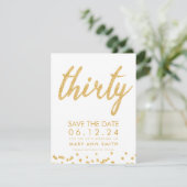 金ゴールド30歳の誕生日救日紙吹雪 招待状 (スタンド正面)