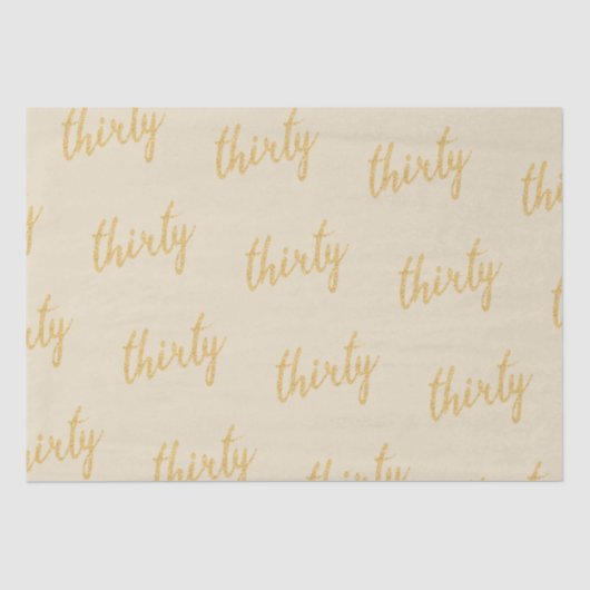 金ゴールド30誕生日パーティーグリッター"Thirty" 薄葉紙 (正面)