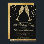 金ゴールド30th誕生日パーティーダイヤモンドシャンパングラス 招待状<br><div class="desc">金ゴールド30歳の誕生日パーティーダイヤモンドシャンパンガラスパーティの招待状。金ゴールドとブラック30歳の誕生日パーティの招待状は、30歳の誕生日パーティーにモダン最適である。</div>