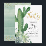 金ゴールド30th誕生日招待状サボテンのフィエスタ 招待状<br><div class="desc">30歳の誕生日招待状。サボテン・フィエスタ誕生日招待状</div>