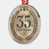 金ゴールド35周年記念ビジネスロゴクリスマス メタルオーナメント (左)