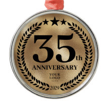 金ゴールド35周年記念ビジネスロゴクリスマス