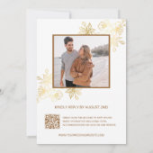 金ゴールド3 D花白 招待状 (裏面)