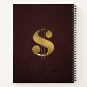 金ゴールド3Dお金を稼ぐ ノートブック (裏面)