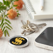 金ゴールド3Dのドル記号Keychain キーホルダー (側面)