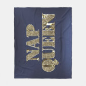 金ゴールド3Dの昼寝の女王 フリースブランケット (正面)