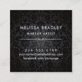 金ゴールド3Dリップダマスクメイクアップアーティスト美しいサロン スクエア名刺 (裏面)