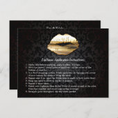 金ゴールド3Dリップ美しいサロンメイクアップの手順のヒント ポストカード (正面/裏面)