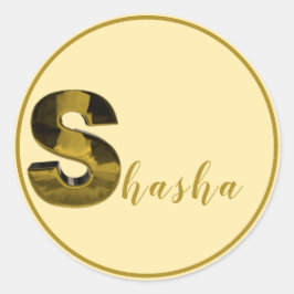 金ゴールド3Dレターステッカー ラウンドシール