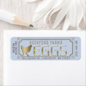 金ゴールド3D額卵カートンラベル付き農場及び鶏 ラベル (インサイチュ)