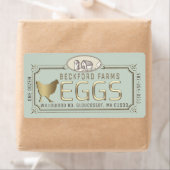 金ゴールド3D額卵カートンラベル付き農場及び鶏 ラベル (インサイチュ)