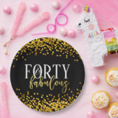 金ゴールド40およびすばらしい誕生会のプレート ペーパープレート (パーティー)